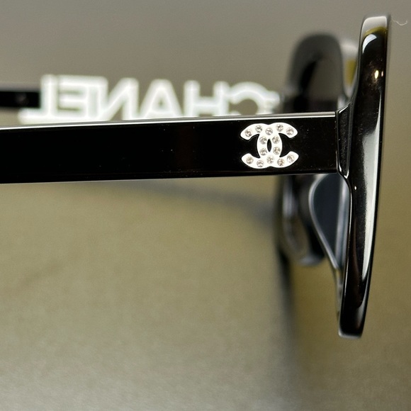 Chanel Sunglasses Rhinestone Logo 5422-B-A c.1026/S4 100% UVA UVB Protection - Picture 6 of 16